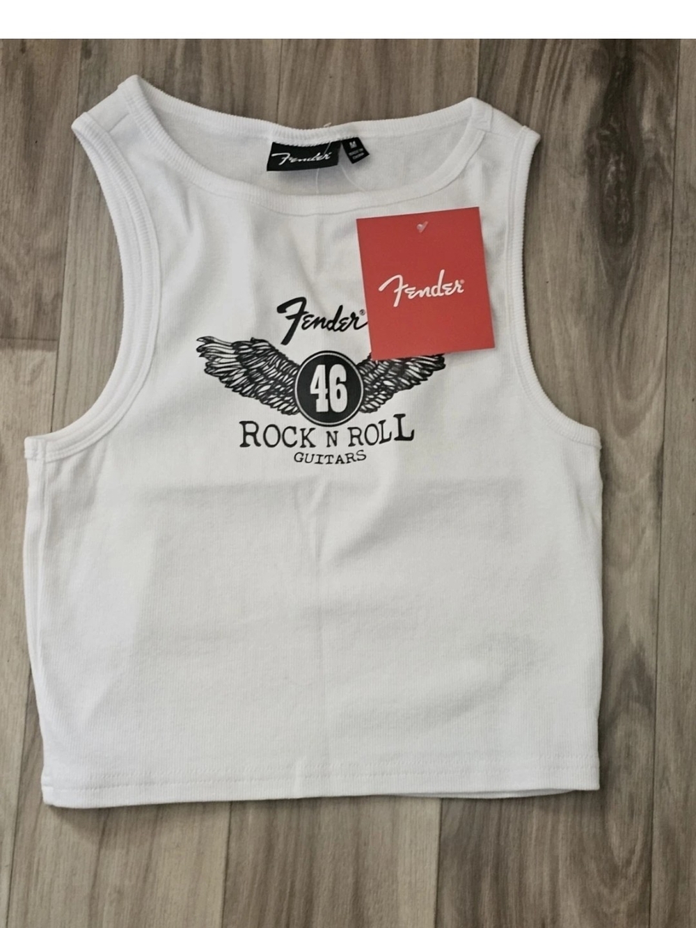 Fender White Kids Tank Top with Rock N Roll Graphic
